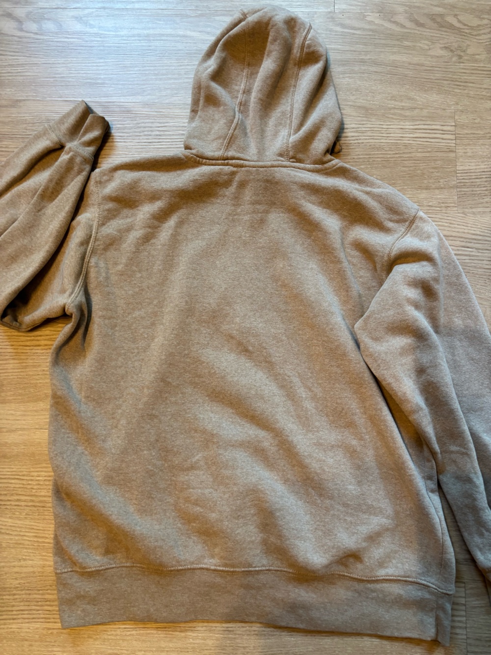 Ariat Women’s Sz XL REAL Hoodie Long Sleeve Logo Pullover Lined Western Tan - Picture 10 of 11